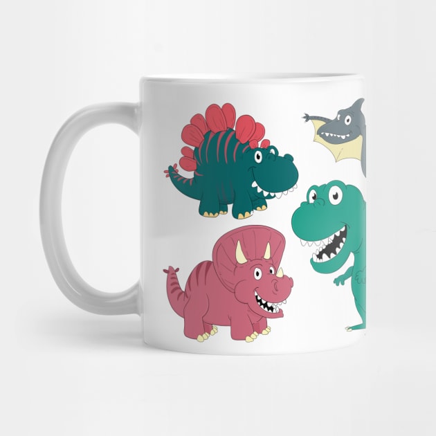 Assorted Illustrated Dinosaurs by bluerockproducts